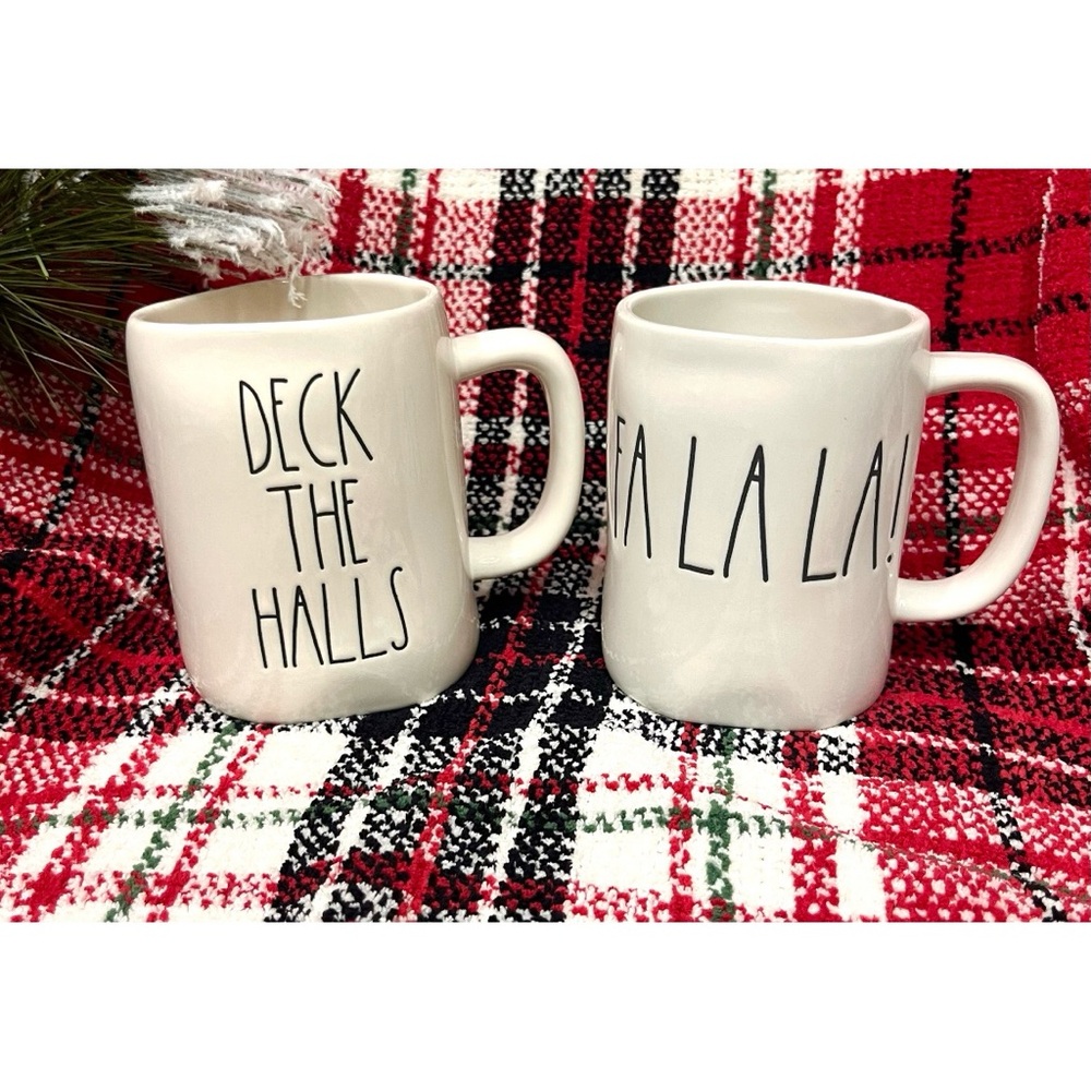 Rae Dunn Deck The Halls FALALA MUGS